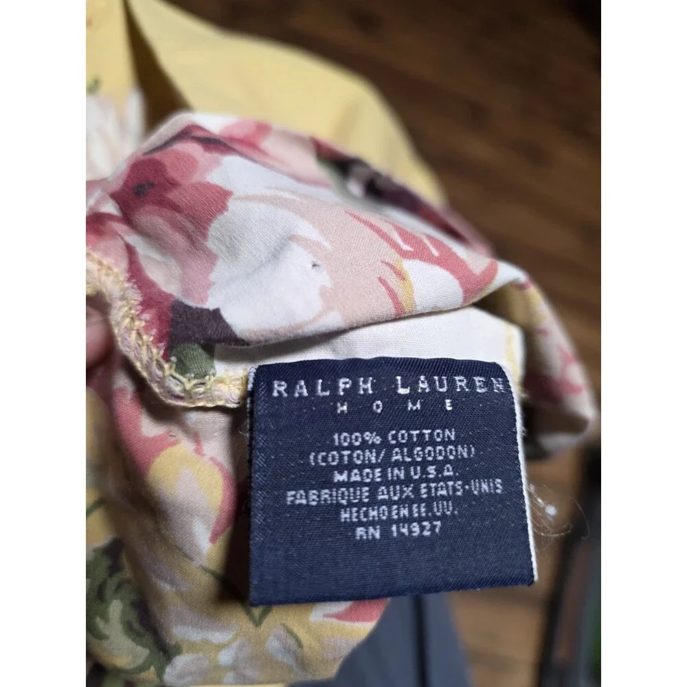 Vintage Ralph Lauren Sophie Brooke Qeen Size 2 Pillowcase Pair Yellow Cottage